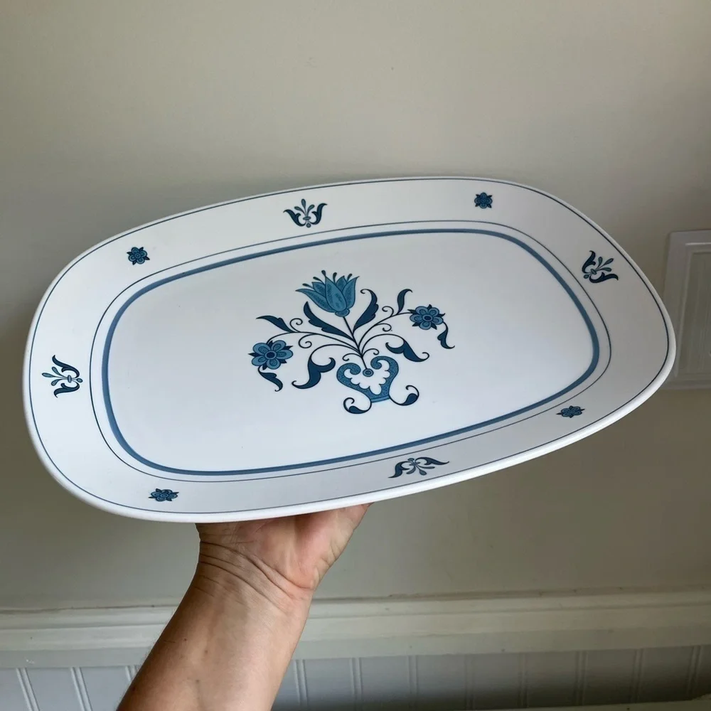 NORITAKE PROGRESSION BLUE HAVEN PLATTER SERVING TRAY Pattern# 9004